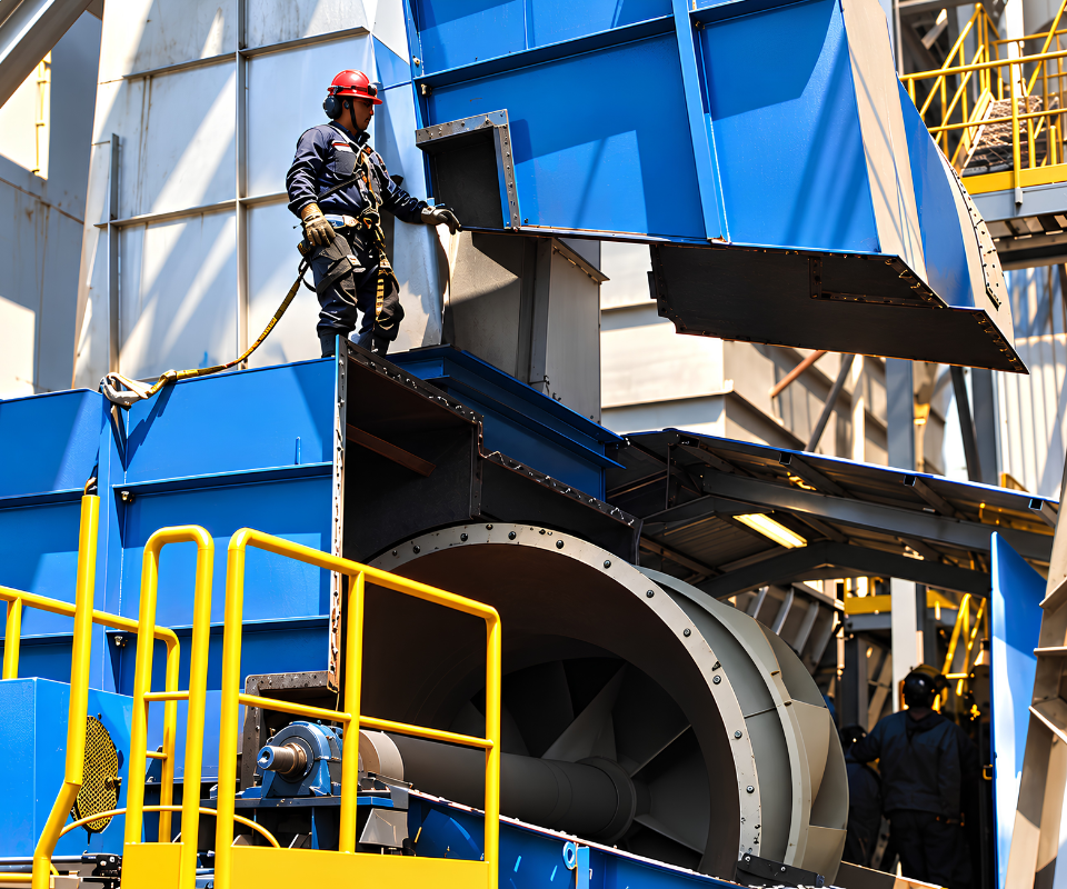 industrial fan installation