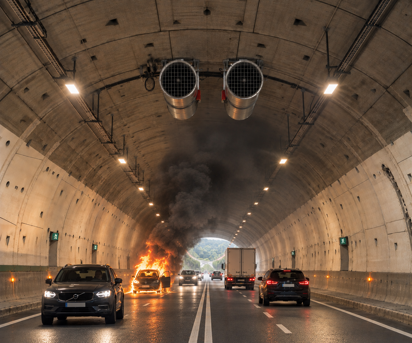 Tunnel ventilation systems: longitudinal, semi-transversal and transversal