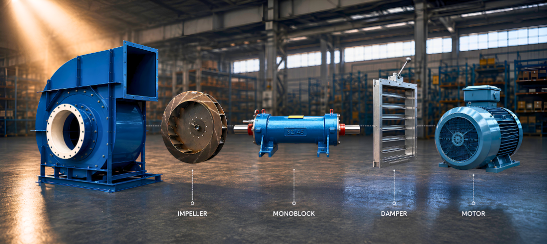 Industrial fan components spare parts