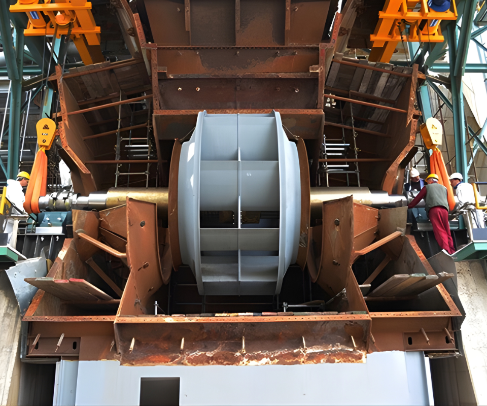 industrial fan installation