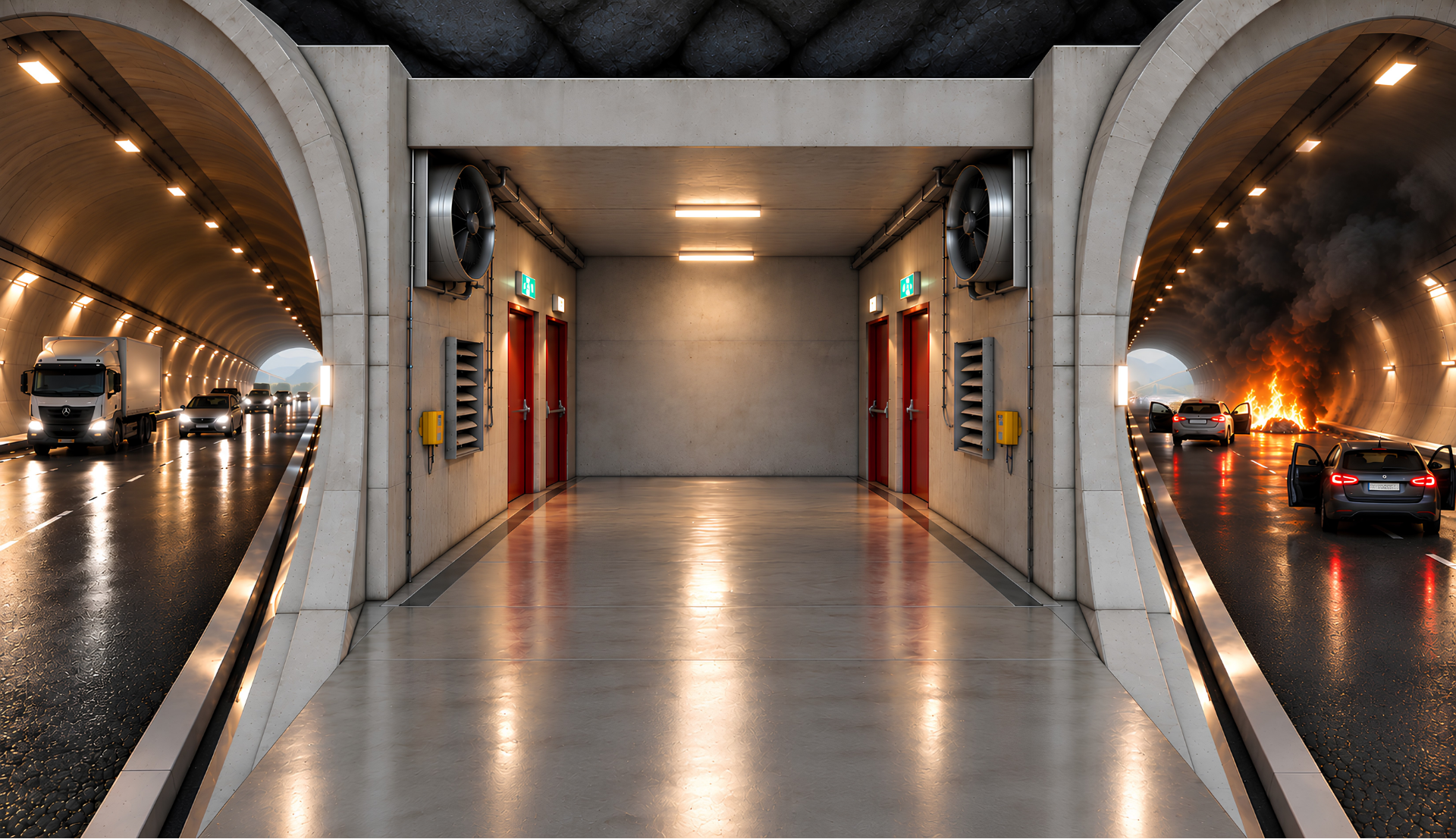 Tunnel ventilation systems: longitudinal, semi-transversal and transversal