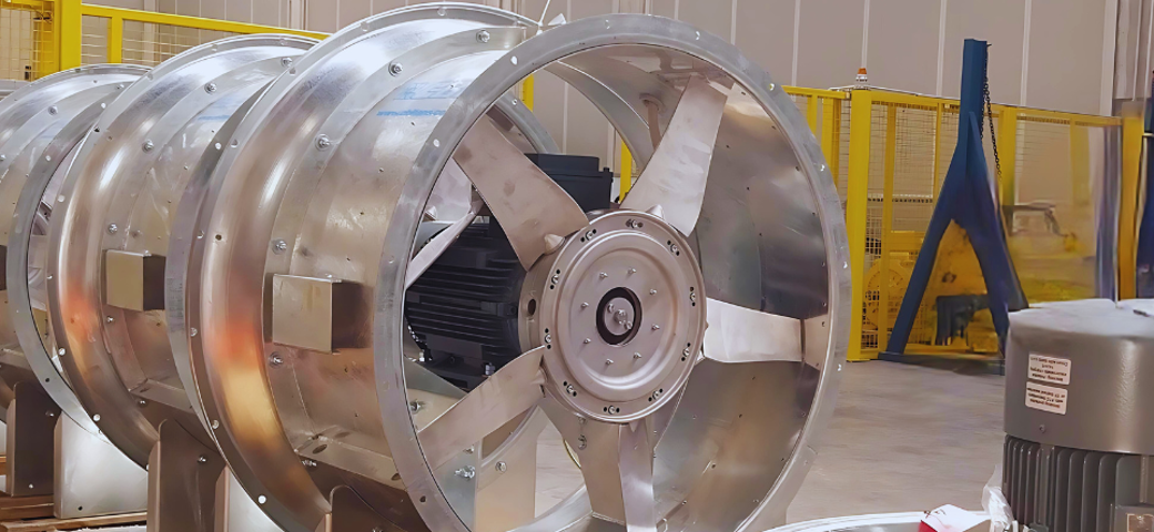 Axial fan rotation and air flow direction